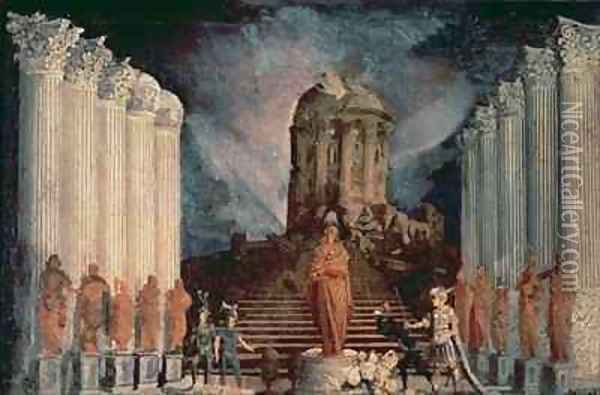 Destruction of the Temple of Jerusalem by Titus Oil Painting - Monsu Desiderio
