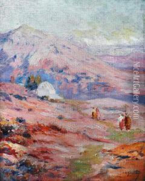 Dans Lesmontagnes Roses, Maroc Oil Painting - Louis-Auguste Girardot