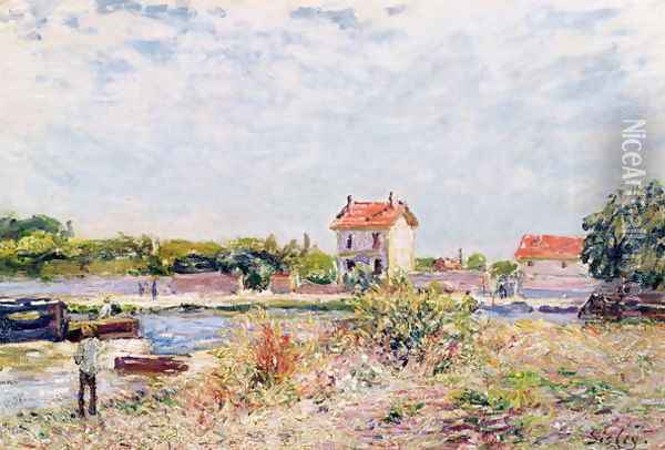 The Loing at Saint-Mammes, 1885 Oil Painting - Alfred Sisley