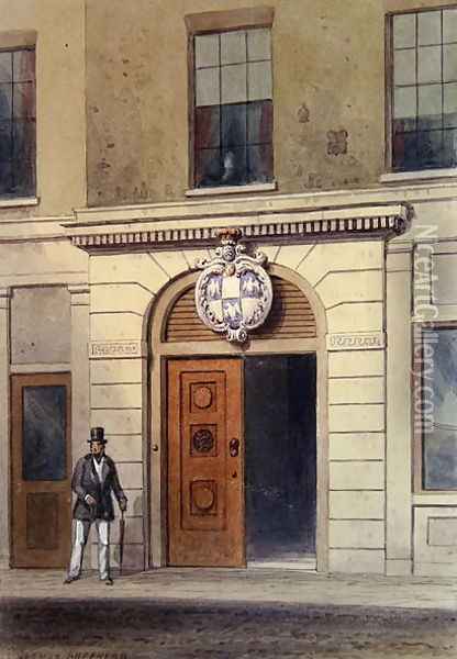 The Entrance to Tallow Chandlers Hall, 19th Oil Painting - Thomas Hosmer Shepherd
