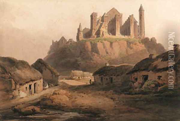 The Rock of Cashel, Tipperary Oil Painting - Francis Nicholson