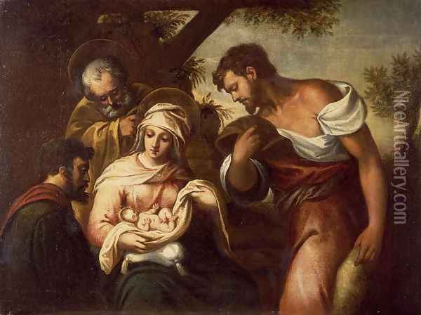 The Adoration of the Shepherds Oil Painting - Domenico Tintoretto