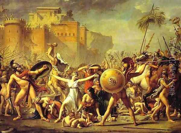 The Intervention of the Sabine Women Oil Painting - Jacques Louis David