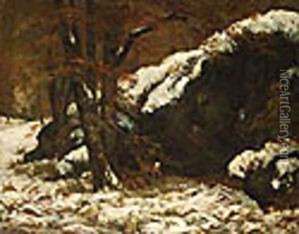 The Deer ca. 1865 Oil Painting - Gustave Courbet