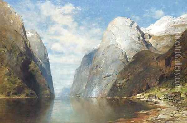 Trollfjorden, Norway Oil Painting - Adelsteen Normann