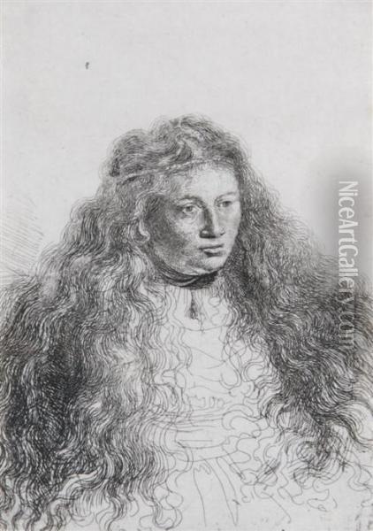 So-called Study For The Great Jewish Bride Oil Painting - Rembrandt Van Rijn