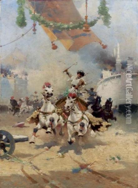Circo Masismo - 1904 Oil Painting - Alfredo Tominz