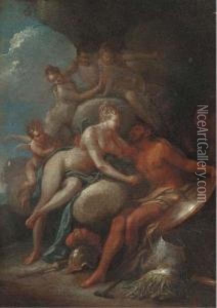 Venus In The Forge Of Vulcan Oil Painting - Michele Da Parma (see Rocca)