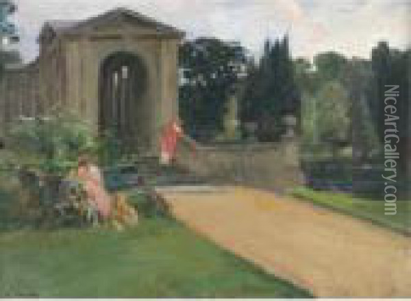 The Palladian Bridge, Wilton Oil Painting - John Lavery