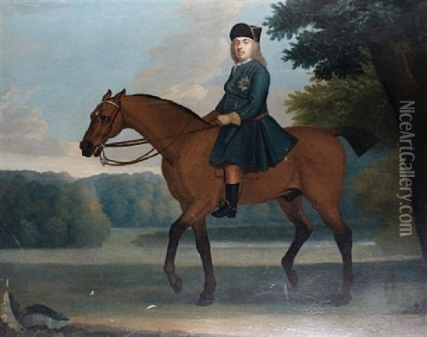 A Gentleman On A Chestnut Stallion Oil Painting - Thomas Spencer