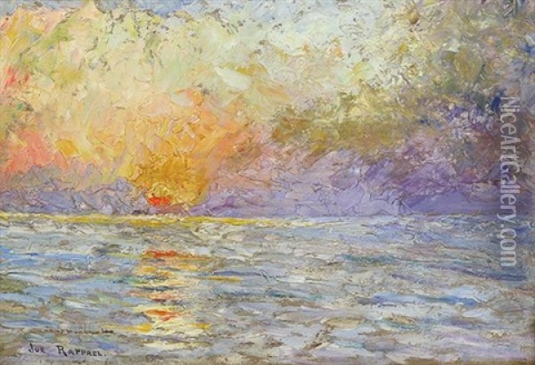 Sunset Oil Painting - Joseph Raphael
