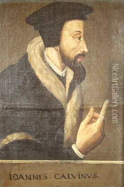 Portrait of John Calvin 1509-64 French theologian and reformer Oil Painting - Anonymous Artist
