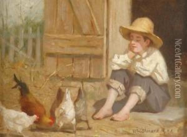 The Barefoot Boy And The Morning Meal Oil Painting - William Morgan