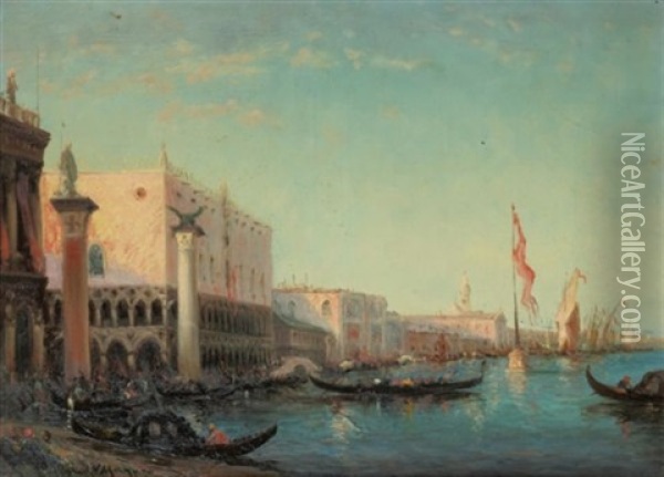Le Palais Des Doges A Venise Oil Painting - Vincent Manago