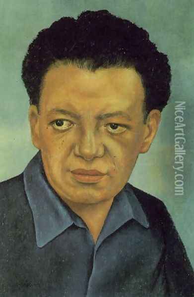 Portrait Of Diego Rivera Oil Painting - Frida Kahlo