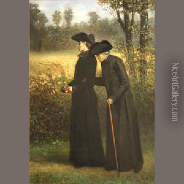 An Afternoon Walk Oil Painting - Charles de Groux
