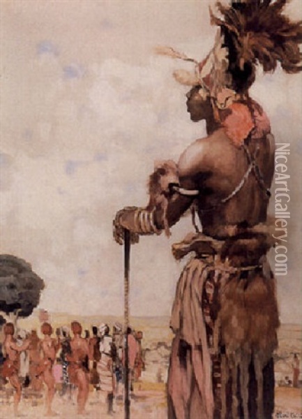 African Warriors Oil Painting - Fernand Allard L'Olivier