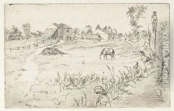 Landscape With The Horse Oil Painting - James Abbott McNeill Whistler