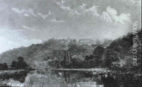 Cliveden From The River Thames Oil Painting - Edwin Henry Boddington