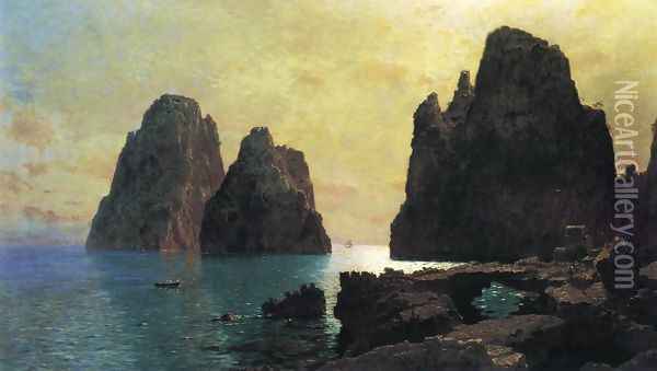 The Faraglioni Rocks Oil Painting - William Stanley Haseltine