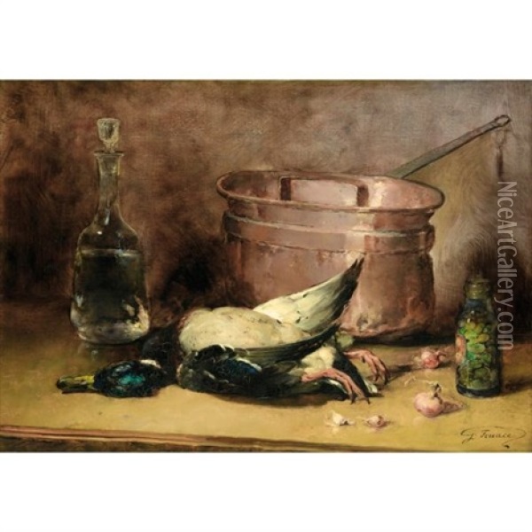 Nature Morte Au Canard Oil Painting - Guillaume Romain Fouace