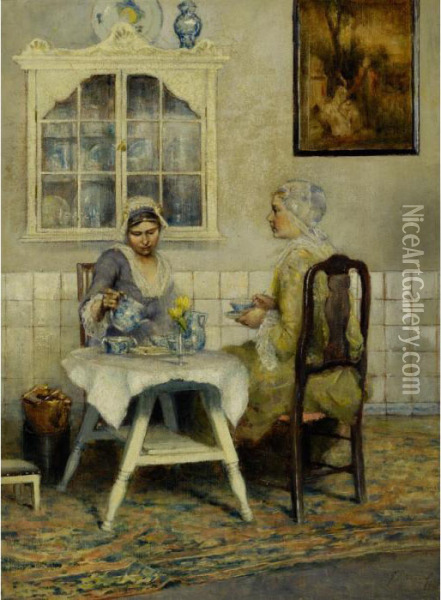 Tea For Two Oil Painting - George Hitchcock
