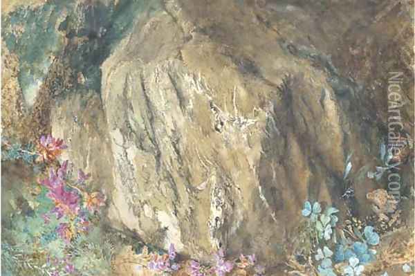 Oxalis and heather Oil Painting - John Ruskin