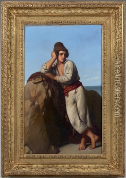 Jeune Pecheur Oil Painting - Alexandre-Jean-Baptiste Hesse