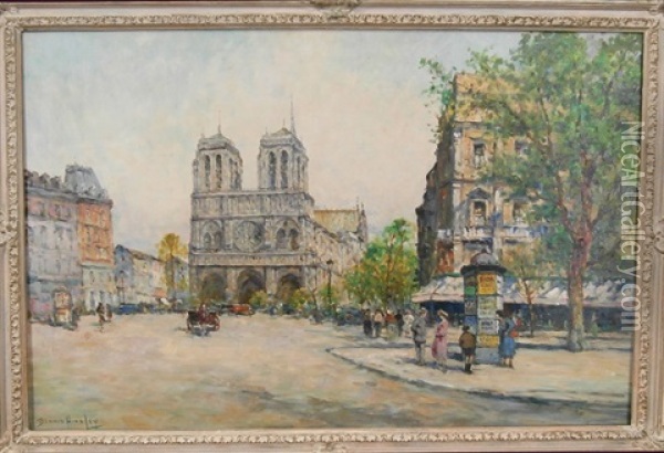 Notre Dame Oil Painting - Dennis Ainsley