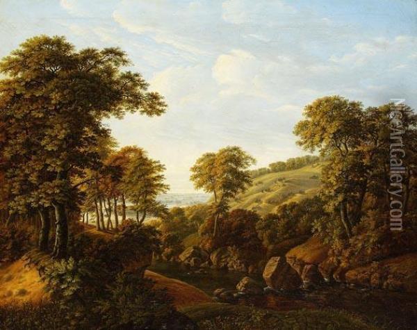 Rheinische Landschaft Oil Painting - Carl Dahl