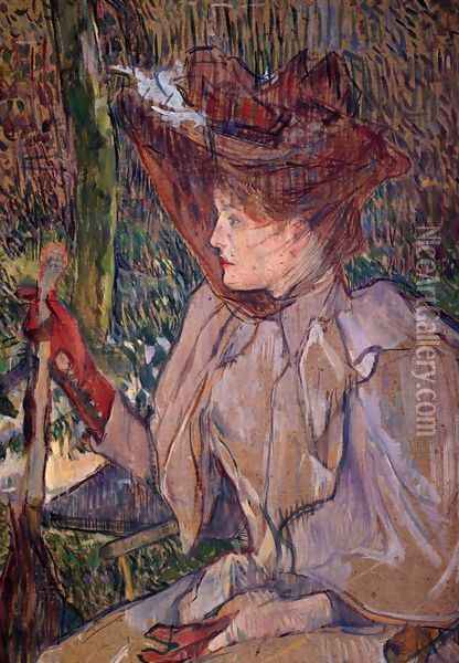 Woman with Gloves Oil Painting - Henri De Toulouse-Lautrec