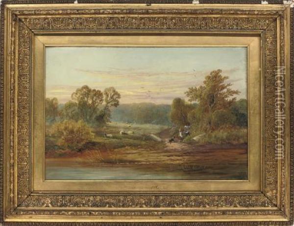 On The Trent Near Newark Oil Painting - Henry John Boddington