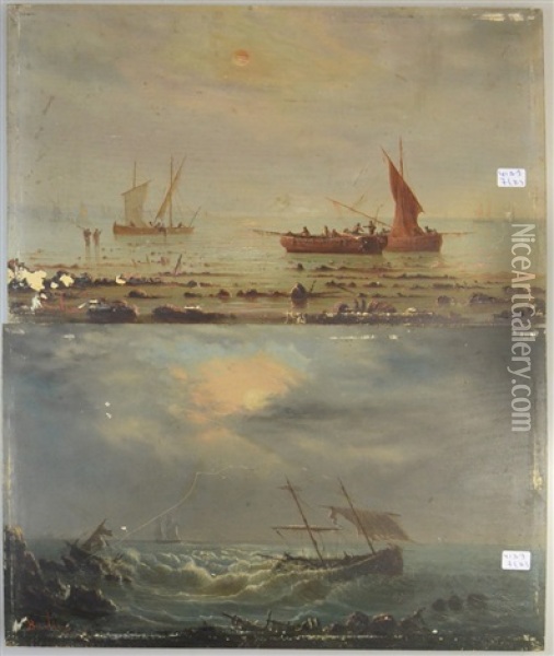 Marine (pair) Oil Painting - Gilbert Burling