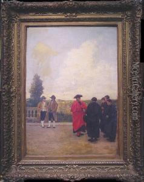 The Cardinal's Arrival Oil Painting - Ferdinand Heilbuth