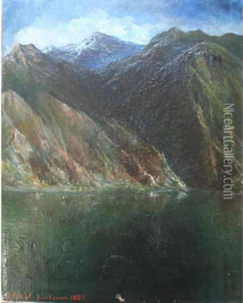 Lac Leman, Switzerland Oil Painting - Peder Mork Monsted