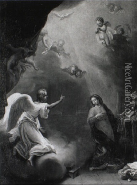 The Annunciation Oil Painting - Pierre Letellier