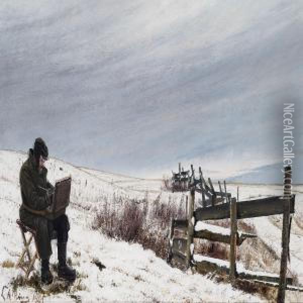 Vintermaleren Oil Painting - L.A. Ring