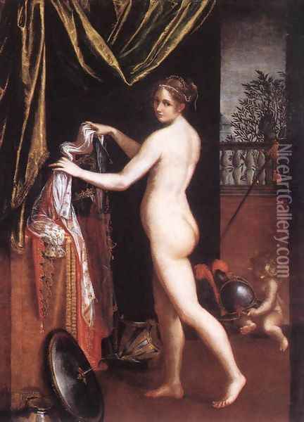 Minerva Dressing 1613 Oil Painting - Lavinia Fontana