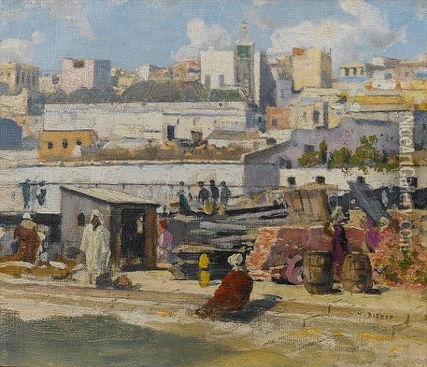 Moroccan Street Scene Oil Painting - Henry Bishop