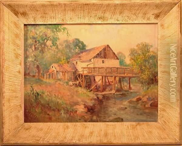Mill Building Oil Painting - George Allen Newman