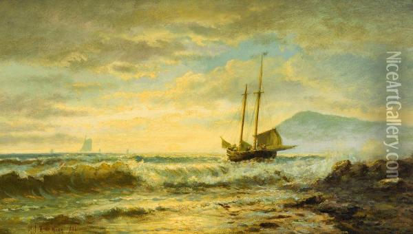Fishing Boats At Sunset Oil Painting - Mauritz F. H. de Haas