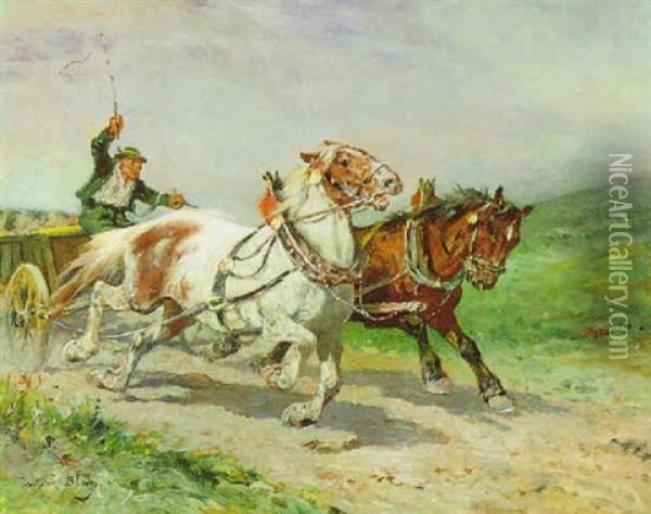 Wilde Fahrt Oil Painting - Julius von Blaas