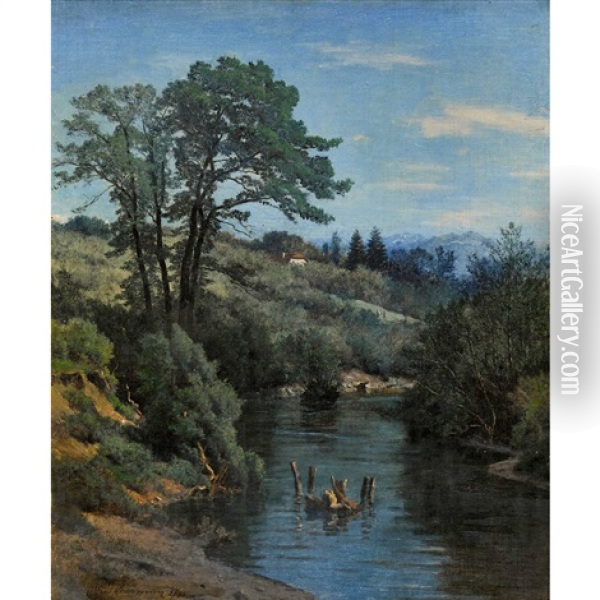 Sommerliche Partie An Der Venoge Oil Painting - Alfred Chavannes