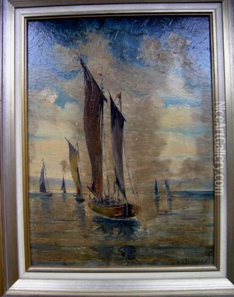 Seepartie Mit Segelbooten Oil Painting - Pehr Kohler