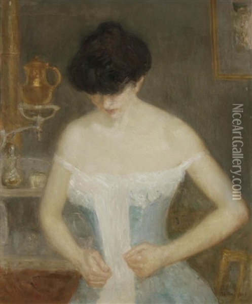 Le Corset Oil Painting - Georges Alfred Bottini