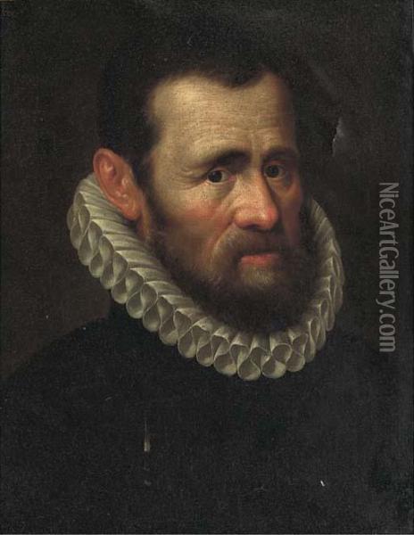 Portrait Of A Gentleman Oil Painting - Adriaen Thomasz I Key