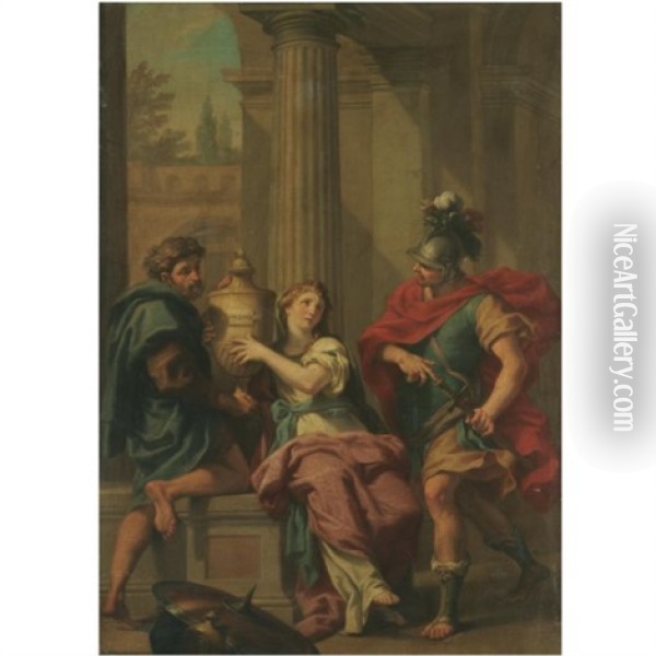 Electra And Orestes Oil Painting - Jacopo Alessandro Calvi