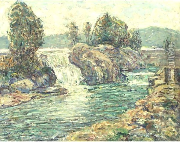 The Waterfall Oil Painting - Ernest Lawson