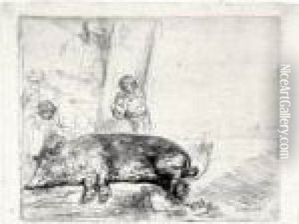 The Hog (b., Holl.157; H.304; Bb.43-a) Oil Painting - Rembrandt Van Rijn