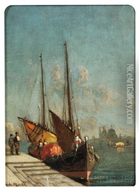 A Venetian Fisherman Oil Painting - Walter Franklin Lansil